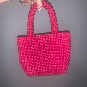 Pink beaded bag